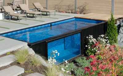 A Swimming Pool Made From A Shipping Container