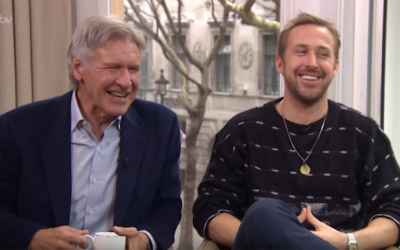 Harrison Ford and Ryan Gosling Can’t Stop Laughing During Interview