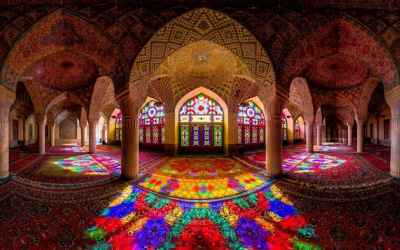 Stunning Pink Mosque - Bathes Early Morning With Brilliant Kaleidoscopic Light