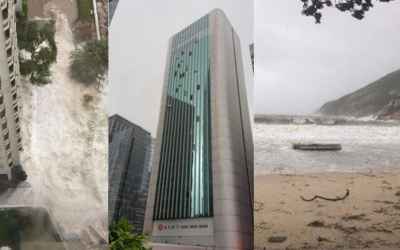 T10 storm: Hong Kong grinds to a halt as Typhoon Hato rips through the city