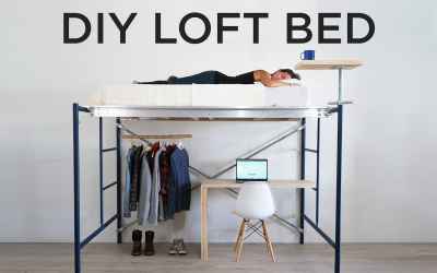 DIY Loft Bed Made With Construction Scaffolding