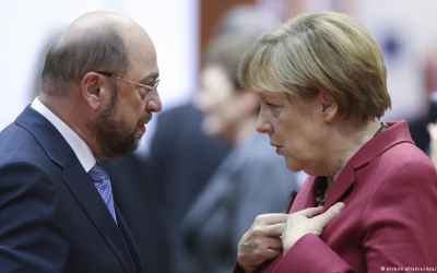 German election: Opinion poll puts CDU and Angela Merkel ahead of Martin Schulz